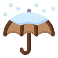 neve e ombrello icona. semplice illustrazione di neve e ombrello. vettore illustrazione