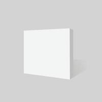 bianca scatola modello. vuoto confezione scatole, cubo prospettiva Visualizza e cosmetici Prodotto pacchetto mockup 3d vettore illustrazione