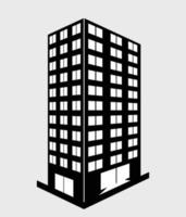 Torre città edificio silhouette, grattacielo vero tenuta 3d abitabile edificio vettore