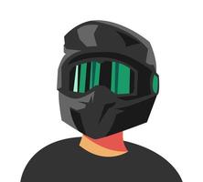 uomo nel motocross casco. corridore, cavaliere, ciclista concetto. adatto per avatar profili, maglietta disegno, Stampa, etichetta, manifesto. vettore