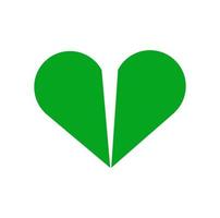 verde amore vettore simbolo. verde cuore icona.