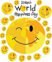 illustrazione vettoriale della giornata internazionale della felicità