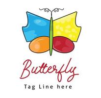 astratto colorato farfalla logo vettore illustrazione isolato su bianca sfondo.