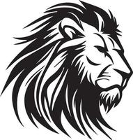 nero e bianca Leone logo, Leone etichetta, Leone tatuaggio vettore