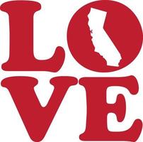 amore California stato rosso schema vettore grafico illustrazione isolato