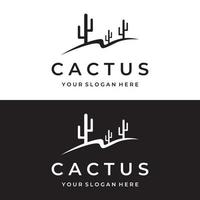 Vintage ▾ naturale cactus albero pianta logo modello disegno, deserto pianta con modificabile vettore illustrazione.