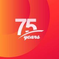 75 anni anniversario colore linea completa elegante celebrazione modello vettoriale illustrazione design