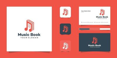 musica libro logo design per accademia, musica e scuola vettore