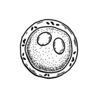 myeloblast sangue cellula isolato su bianca sfondo. mano disegnato scientifico microbiologia vettore illustrazione nel schizzo stile