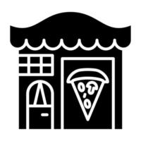 Pizza negozio icona stile vettore