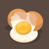 uovo bianca e uovo tuorlo flusso a partire dal Cracked uovo vettore illustrazione