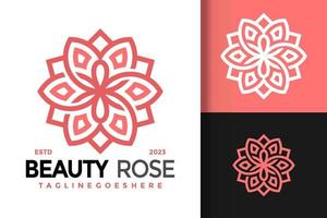 bellezza rosa ornamentale logo vettore icona illustrazione