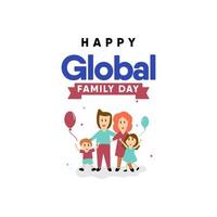 illustrazione di progettazione del modello di vettore di celebrazione di giorno della famiglia globale felice