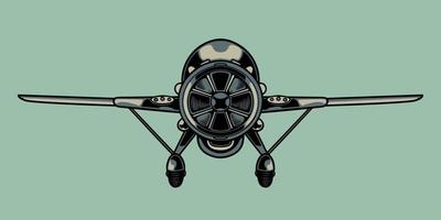 aeroplano retrò vintage. illustrazione di aviazione abbozzato a mano in stile incisione. vecchi distintivi di aereo, elementi di design. grafica vettoriale, poster tipografico, vintage, etichetta, badge, logo, icona o t-shirt vettore