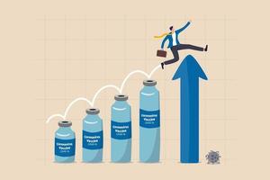 Il vaccino covid-19 sviluppa e sviluppa con successo l'immunità della mandria per rendere il concetto di recupero economico e commerciale mondiale vettore