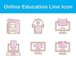 in linea formazione scolastica vettore icona impostato