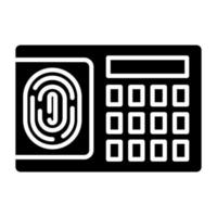 stile icona scanner di impronte digitali vettore