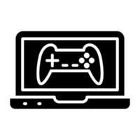 gioco il computer portatile icona stile vettore