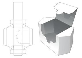 confezione esagonale con apertura a cerniera modello fustellato vettore
