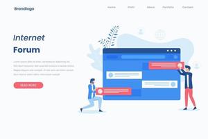 pagina di destinazione dell'illustrazione del forum di Internet vettore