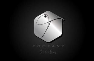argento grigio t alfabeto lettera logo icona design con metallo e elegante stile. creativo poligono modello per attività commerciale e azienda vettore