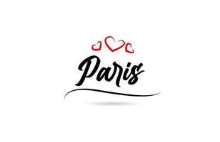 Parigi europeo città tipografia testo parola con amore. mano lettering stile. moderno calligrafia testo vettore