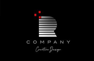 r alfabeto lettera logo con geometrico modello linea e punti. aziendale creativo modello design per azienda e attività commerciale vettore