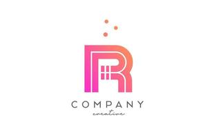 r rosa alfabeto lettera logo con Linee e punti. aziendale creativo modello design per attività commerciale e azienda vettore