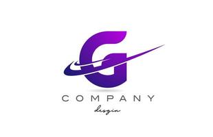 g viola alfabeto lettera logo con Doppio svolazzare. aziendale creativo modello design per attività commerciale e azienda vettore