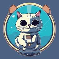 astronout bianca gatto vettore