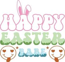 contento Pasqua Groovy svg disegno, Pasqua coniglietto citazioni design vettore