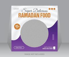 Ramadan super delizioso cibo menù sociale media inviare bandiera design vettore