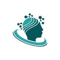 digitale astratto icona umano testa Tech logo vettore