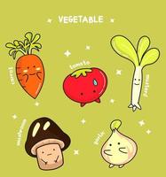 carino veggie Pals cartone animato illustrazione vettore