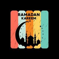 Ramadan kareem tipografia maglietta design modelli per musulmano vettore