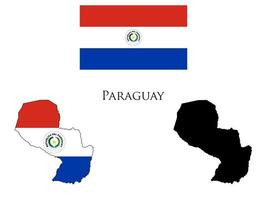 paraguay bandiera e carta geografica illustrazione vettore