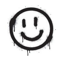 spray dipinto graffiti sorridente viso emoticon isolato su bianca sfondo. vettore illustrazione.