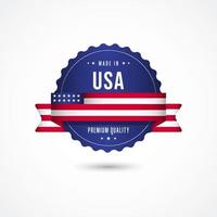 made in usa premium quality label badge vector template design illustration