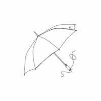 continuo linea arte di pioggia ombrello vettore