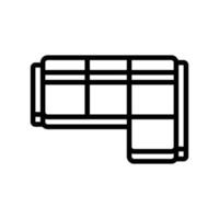 angolo divano superiore Visualizza linea icona vettore illustrazione