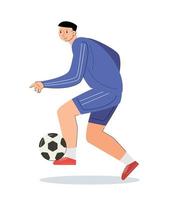 calcio giocatore con il sfera. giocando calcio vettore illustrazione