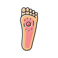 piede dolore corpo dolore colore icona vettore illustrazione