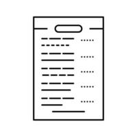 test esame carta documento linea icona vettore illustrazione