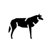 lupo selvaggio animale glifo icona vettore illustrazione
