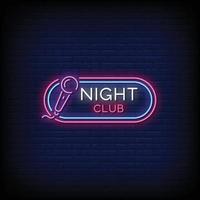 vettore del testo di stile delle insegne al neon di progettazione del night-club