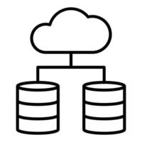 stile icona di archiviazione cloud vettore