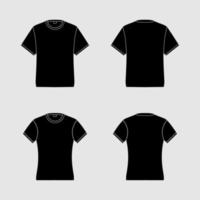 schema maglietta nero modello vettore