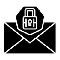 stile icona di sicurezza e-mail vettore