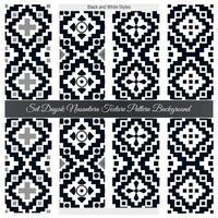 impostare dayak nusantara texture pattern di sfondo. pixel seamless pattern impostato. vettore