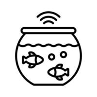 inteligente pesce serbatoio icona stile vettore